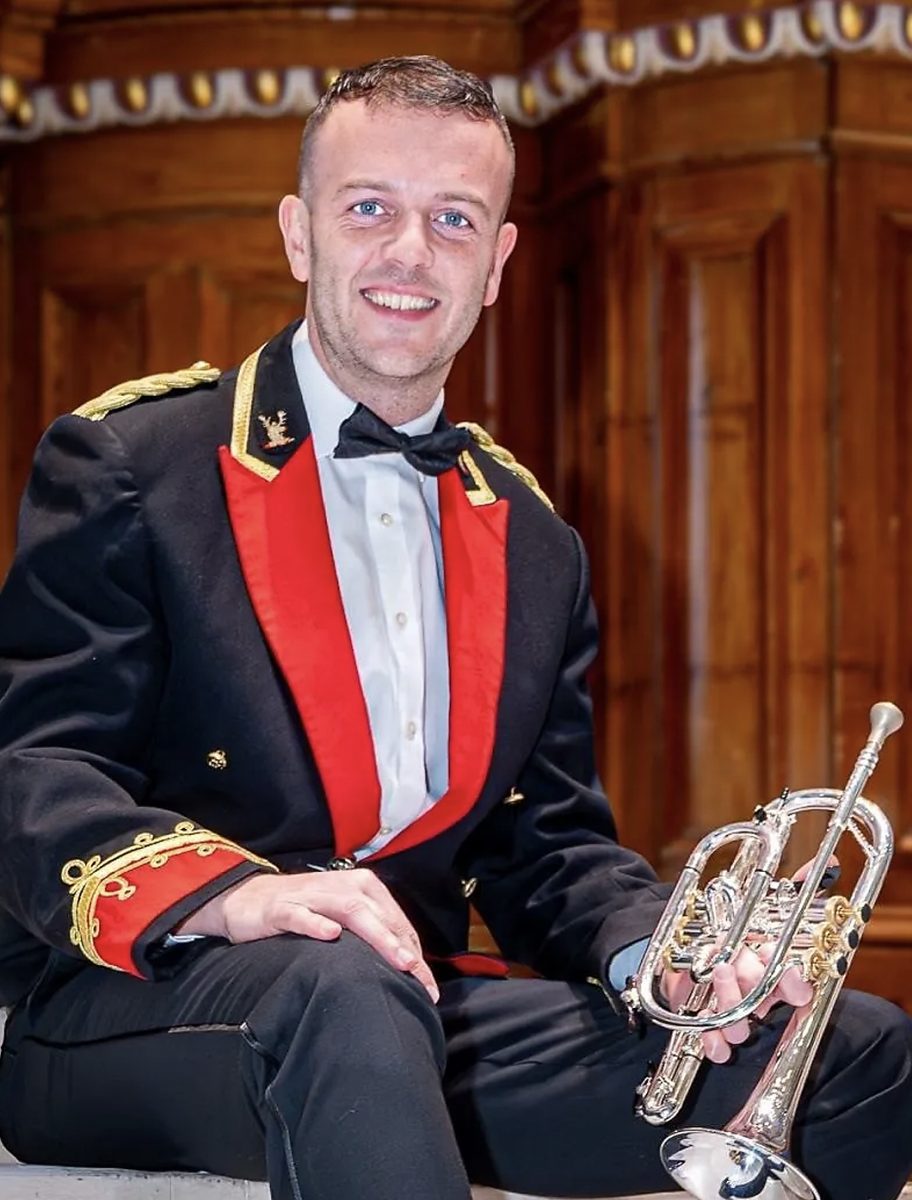 Tom Hutchinson with his cornet